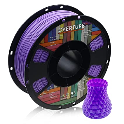 OVERTURE PLA Matte Filament 1.75mm, Matte PLA Roll 1kg Spool (2.2lbs), Dimensional Accuracy  /- 0.05 mm, Fit Most FDM Printer (Purple)