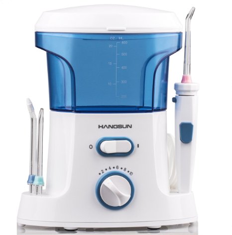 HANGSUN Advanced Oral Irrigator, Family Dental Water Jet Flosser, Blue/White