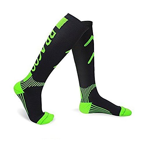 Bracoo Athletic Compression Socks, Graduated 15-20mmHg, Vibration-Dampening Stitching for Maximum Support & Comfort