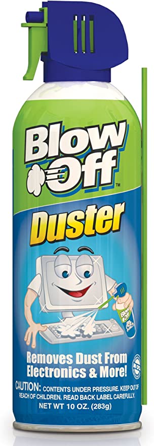 Blow Off Air Duster Can with Nozzle, 10 oz, Blue/Green - 9962