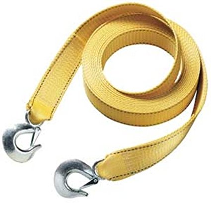 Master Lock 3174AT 15' X 2" Tow Strap with Forged Hooks and Clips, 10000 lbs Break Strength/3333 lbs Working Load Limit