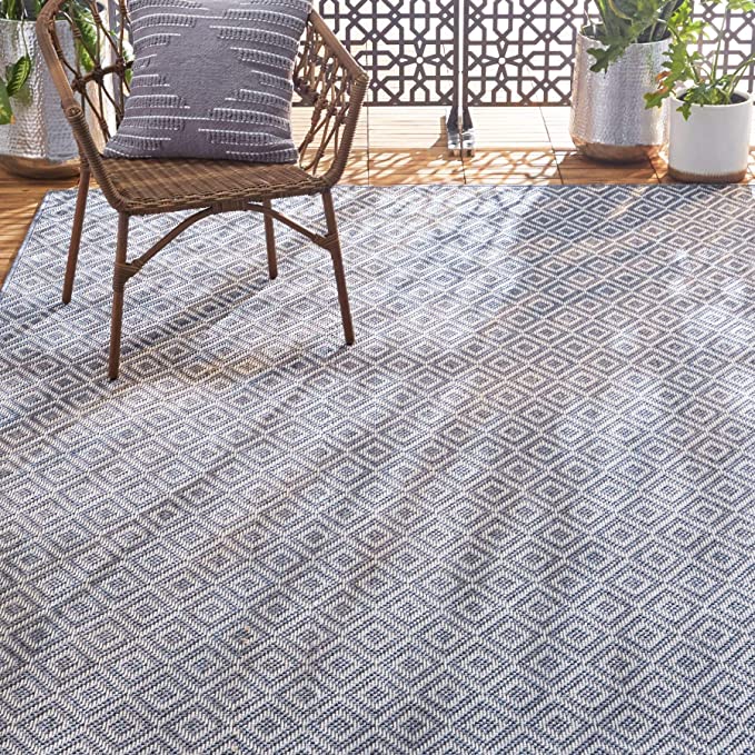 Home Dynamix Tripoli Lydia Indoor/Outdoor Area Rug 7'10"x10'2", Modern Navy Blue