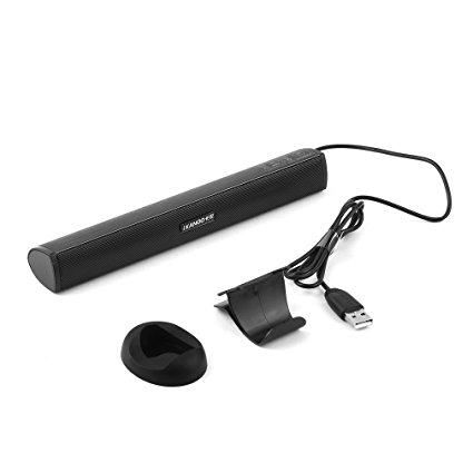 Portable USB Speaker, Elepawl Mini Clip-On USB Powered Stereo Speaker Sound bar for Notebook Laptop PC Desktop Tablet