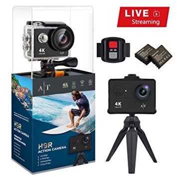 Auto Tech Action Camera H9R 4K Waterproof, Wifi Sports Camera Full HD 4K 25FPS 2.7K 30fps 1080P 60fps 720P 120fps Video Camera 12MP Photo and 170 Wide Angle Lens Includes 11 Mountings Kit 2 Batteries