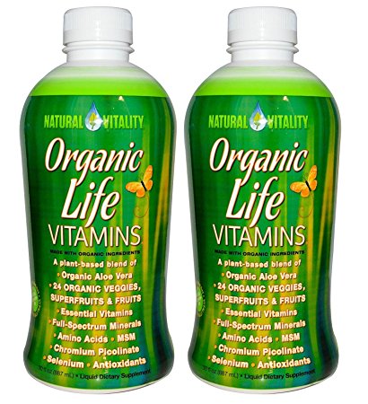 Natural Vitality Organic Life Vitamins, (2 Bottles of 30 Ounce)