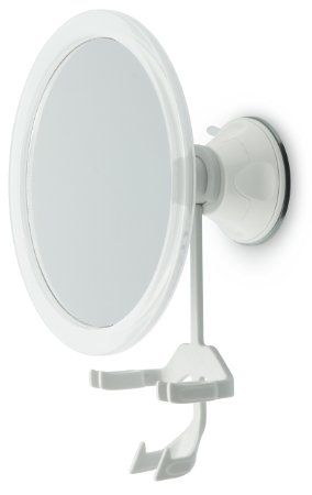Fogless Shower Mirror with Hanging Shower Caddy, Adjustable Arm/Tilt Head, Advanced Suction cup, Perfect for Shaving, Makeup, Bathroom, Dressing Room, Face Washing, Tweezing, Personal Use or Travel