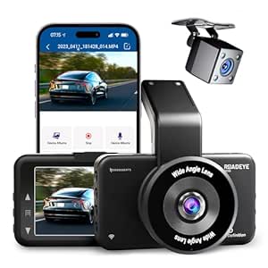 CrossBeats RoadEye 2.0 Dual Dash Camera for Car | WiFi & APP | 2MP FHD 2K Resolution | 150° Wide Angle Front & Rear Camera | 3" LCD Display| Night Vision| G-Sensor| Loop & Emergency Recording| DIY