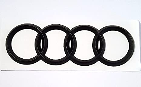 Audi Matte BLACK Rear Emblem Decal Logo Trunk Hatch Rings Genuine OEM