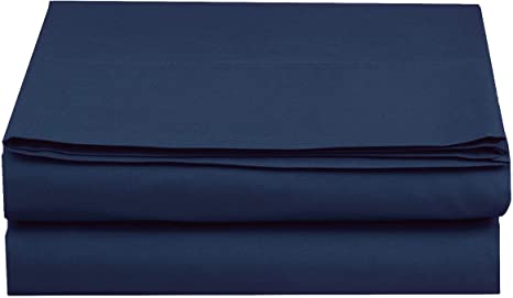 Elegant Comfort Premium Hotel 1-Piece, Luxury and Softest 1500 Thread Count Egyptian Quality Bedding Flat Sheet, Wrinkle-Free, Stain-Resistant 100% Hypoallergenic, King, Navy Blue