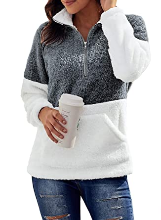 Dokotoo Womens Fashion Oversize Fluffy Fleece Sweatshirt Pullover Outwear S-XXL