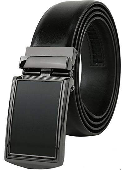 Beltox Men’s Full Grain Dress Leather Ratchet Belts Automatic Buckle in Gift Box