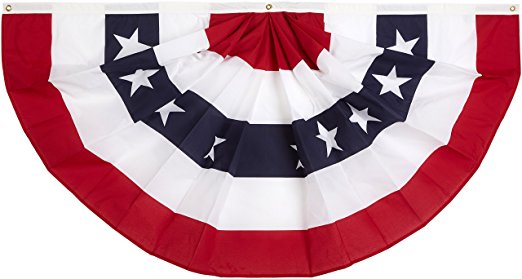 Annin Flagmakers 3 by 6-Feet Pleated Fan Bunting Decoration with Stars Flag, Large