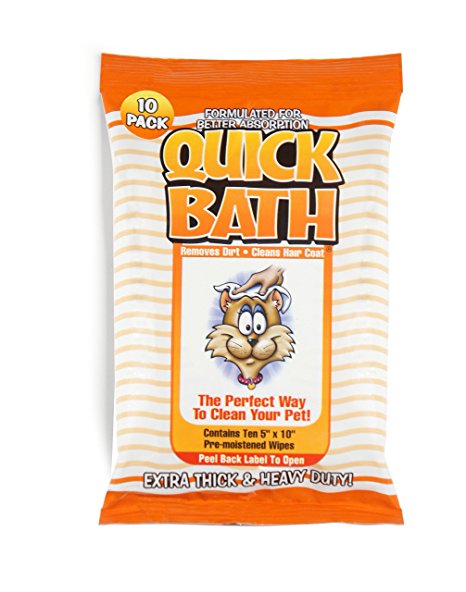 Quick Bath Wipes, Cat 10 ct