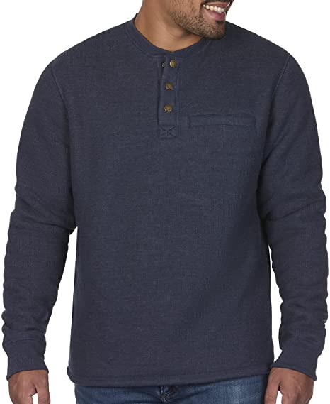 Coleman Long-Sleeve Sherpa Lined Waffle Henley Shirts for Men