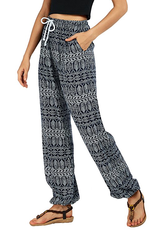 Urban CoCo Women's Floral Print Boho Yoga Pants Harem Pants Jogger Pants