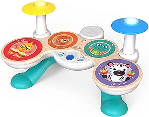 Baby Einstein Together in Tune Drums​ Safe Wireless Wooden Musical Toddler Toy, Magic Touch Collection, Age 12 months