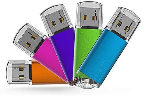32GB Flash Drive 5 Pack USB 3.0 K&ZZ Thumb Drives 32 GB Memory Stick USB Drive Data Stick Jump Drive Flash U Disk for Fold Data Storage with LED Indicator (Blue/Purple/Pink/Green/Orange)