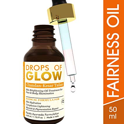 Bella Vita Organic Drops Of Glow - Fairness & Brightening Chandan Kesar Tailam Face Oil Serum with Saffron & Red Sandalwood, 50 ml