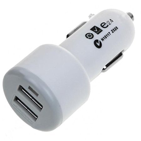 iFlash® Dual USB Port Car Charger for Apple iPhone 6 Plus / 6 / 5S / 5C / 5 / 4S, iPod Touch 4th / 5th Generation, iPod Nano 4th / 5th / 6th / 7th Generation, Samsung Galaxy S6 Edge / S6 / S5 / S5 / S4 / S3 / S2 / S / Mini; Samsung Galaxy Note 2 / 3 / 4 (Heavy Duty 5V/2A high speed charger)