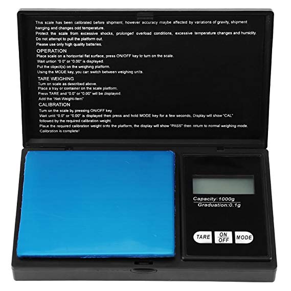 Portable Digital LCD Display Pocket Scale 0.01~1000 g for Jewelry & Kitchen food Scale(1000g/0.1g)