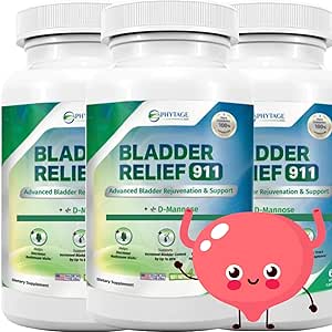 Bladder Relief 911 Detoxifying Strength - for Men and Women Provides Bladder Support, 60 Veggie Capsules - 3 Pack