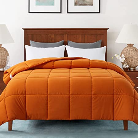 Cosybay King Comforter Burnt Orange, Down Alternative Bed Comforter, Lightweight Duvet Insert with Corner Tabs, King Size Duvet(102×90 Inch)