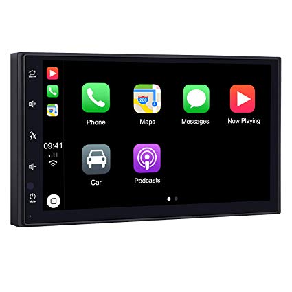 PUMPKIN Double Din Car Stereo with CarPlay and Android Auto, Support Built-in DSP, MirrorLink, Backup Camera, Fastboot, USB, 7 Inch Touch Screen - MMAuto