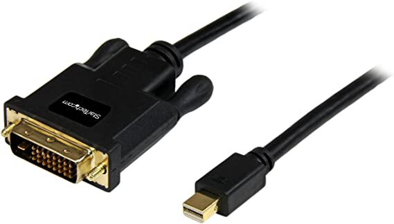 StarTech.com 10ft Mini DisplayPort to DVI Adapter Cable - Mini DP to DVI Video Converter - MDP to DVI Cable for Mac/PC 1920x1200 - Black (MDP2DVIMM10B)