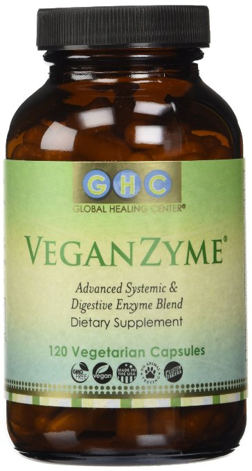 VeganZyme Vegan Systemic and Digestive Enzyme Blend 120-Count