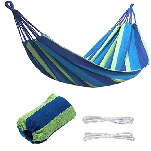 Travlor Parachute Hammock, Ultralight Rainbow Cotton Hammocks- Portable Compact Travel Hammock with Tree Ropes and Backpacking Bag for Outdoor Camping