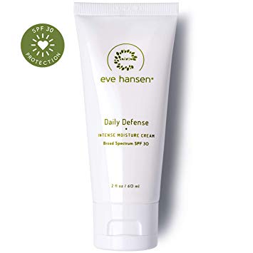 Eve Hansen Face Moisturizer with SPF 30 Sunscreen | Hypoallergenic Daily Defense Intense Moisture Cream for Face and Neck | Fragrance Free 2oz