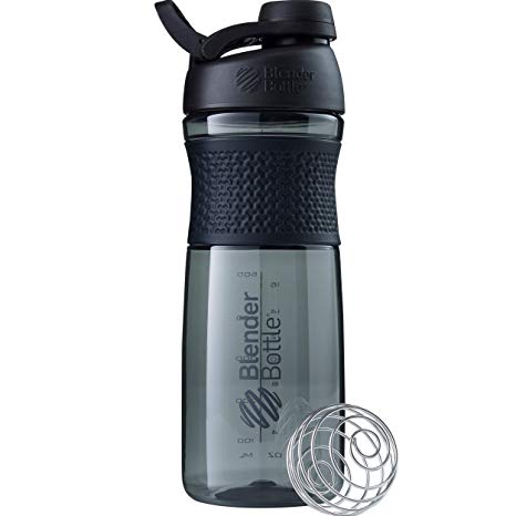 BlenderBottle SportMixer Twist Cap Tritan Grip Shaker Bottle, 28-Ounce, Black