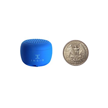 World's Smallest Portable Bluetooth Speaker - Great Audio Quality for its Size - 30  Feet Range - Photo Selfie Button Answer Phone Calls Compact Compatible with Latest Phone Software (Blue)