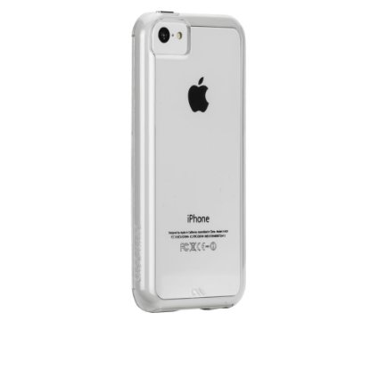 Case-Mate Naked Tough Case for Apple iPhone 5C - Retail Packaging - Clear with White Bumper