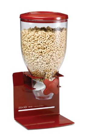 Zevro KCH-06154 Indispensable Professional Dry Food Dispenser Single Control Stainless Steel Red