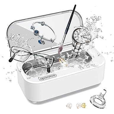 Ultrasonic Jewelry Cleaner, Ultrasonic Cleaning Machine,350ml Portable Professional Household Ultrasonic Cleaner,48Khz Stainless Steel Ultrasonic Cleaning Machine for Eyeglass Watches Jewelry Dentures