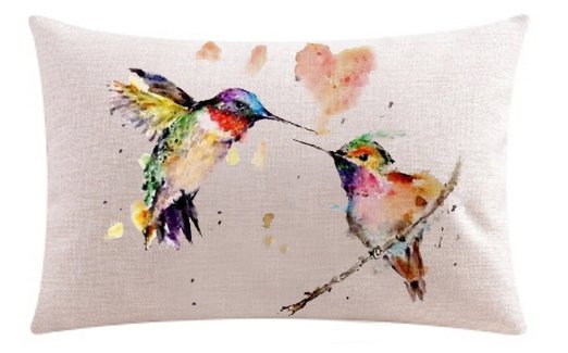 Oil Painting Bird Hummingbird Throw Pillow Case Cushion Cover Decorative Cotton Blend Linen Pillowcase for Sofa 18 "X 18 " (16)