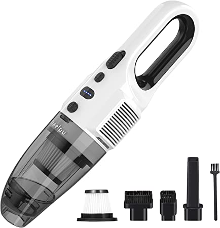 haelpu Cordless Handheld Vacuum Cleaner, Portable Strong Suction and Quick Charge LED Rechargeable Vacuum Cordless for Home and Car Cleaning Upgraded 7000PA
