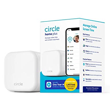 Circle Home Plus (2nd Gen) | Parental Controls - Internet & Mobile Devices | Works on Wifi, Android & iOS Devices | Control Apps, Set Screen Time Limits, Block & Filter Content | LIFETIME Subscription