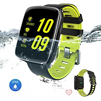 Smart Watch Bluetooth Fitness tracker -Yarrashop Waterproof Touch Screen Smart Watch Heart Rate and Sleep Monitor Smartwatch Wrist Bluetooth Call Reminder with Removable Straps for iOS Android (Green)