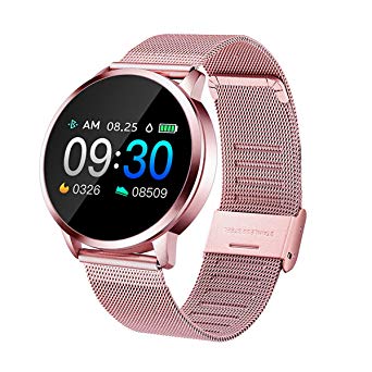 Smart Watch, Bluetooth Smartwatch for Women, Sports Fitness Tracker IP67 Waterproof with Heart Rate Blood Pressure Sleep Monitor Calorie Counter Pedometer for Smartphone(Pink)