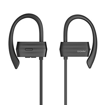 GGMM W600 Wireless Bluetooth 4.1 Earphones, In Ear Sports Headphones, CVC 6.0 Noise Reduction, Ipx4 Waterproof and Microphone, Supports 6 Hours of Handsfree for iOS and Android Device, (Black)