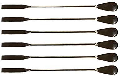 6-Pack - 9" Spoon Spatulas, Polished Stainless Steel, Individually Wrapped - 3/4" Wide End, 5/16" Narrow End