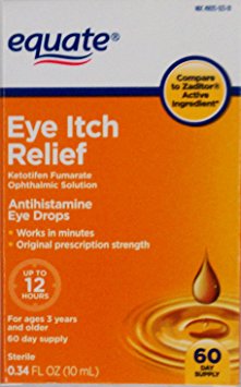 Equate Eye Itch Relief 60-Day Supply Compare to Zaditor