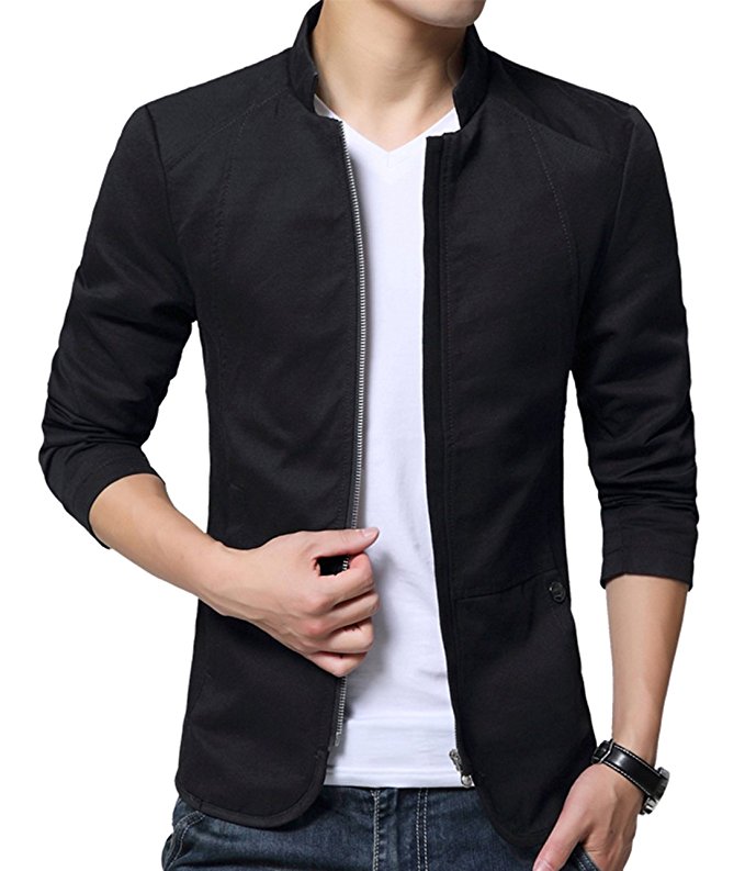XueYin Men's Cotton Lightweight Slim Fit Jacket Casual Wear