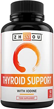 Thyroid Support - Advanced Complex with Iodine, Magnesium, Vitamin B12, L-Tyrosine, Ashwagandha, Schizandra & Cayenne - Contributes to The Reduction of Tiredness & Fatigue - 90 Vegan Capsules