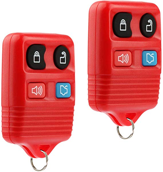 Key Fob Keyless Entry Remote fits Ford, Lincoln, Mercury, Mazda Mustang (Red), Set of 2