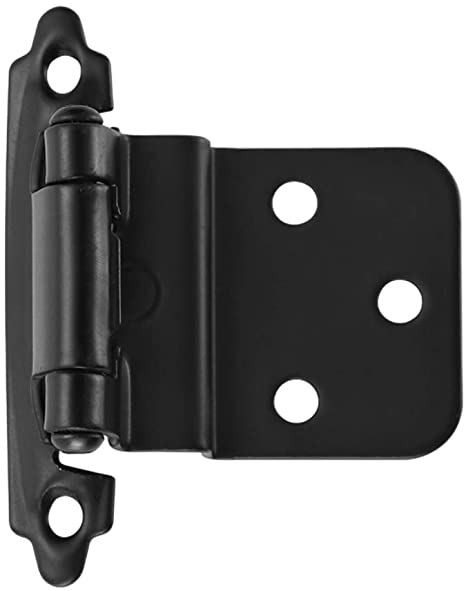 JQK 3/8 Inch Inset Cabinet Door Hinges, Cabinet Hinge, 20 Pack Matte Black, CH201-BK-P20