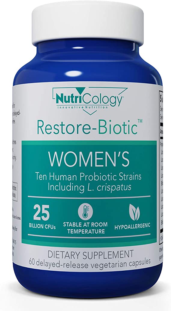 NutriCology Restore-Biotic Womens - GI and Genitourinary Health Probiotic - 60 Delayed Release Capsules