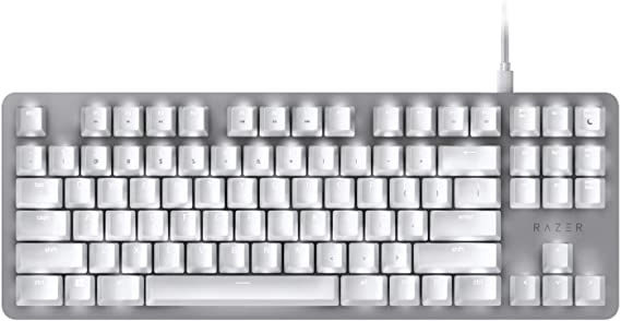 Razer RZ03-02640700-R3M1 Blackwidow Lite Mercury Silent Mechanical Gaming Keyboard (White), with White LED Backlighting for Enhanced Productivity, Orange Switches (Silent and Tactile), US Layout